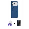 MARSİLYAN™- iPhone 17 Pro Max Kılıf Yankı Form Serisi - Siyah 3D Antistatik Hayalet Cam Ekran Koruyucu + Bilvis Titan Kamera Lens - LT