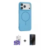 MARSİLYAN™- iPhone 17 Pro Max Kılıf Yankı Form Serisi - Siyah 3D Antistatik Hayalet Cam Ekran Koruyucu + Bilvis Titan Kamera Lens - LT
