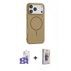 MARSİLYAN™- iPhone 17 Pro Max Kılıf Yankı Form Serisi - Siyah Bilvis 3D Cam Ekran Koruyucu + Gümüş Bilvis Titan Kamera Lens