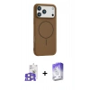 MARSİLYAN™- iPhone 17 Pro Max Kılıf Yankı Form Serisi - Siyah Bilvis 5in1 3D Magic Cam Ekran Koruyucu + Bilvis Titan Kamera Lens - GS