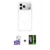 MARSİLYAN™- iPhone 17 Pro Max Kılıf Yankı Minimal Serisi - Şeffaf 360 Full Body Arka Koruyucu + Bilvis Titan Kamera Lens - TU
