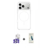 MARSİLYAN™- iPhone 17 Pro Max Kılıf Yankı Minimal Serisi - Şeffaf Pasifik Cam Ekran Koruyucu + Bilvis Titan Kamera Lens - NLGY