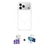 MARSİLYAN™- iPhone 17 Pro Max Kılıf Yankı Minimal Serisi - Siyah 3D Antistatik Cam Ekran Koruyucu + Bilvis Titan Kamera Lens - TU