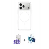 MARSİLYAN™- iPhone 17 Pro Max Kılıf Yankı Minimal Serisi - Siyah 3D Antistatik Cam Ekran Koruyucu + Bilvis Titan Kamera Lens - GS