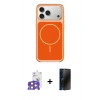 MARSİLYAN™- iPhone 17 Pro Max Kılıf Yankı Minimal Serisi - Siyah 3D Antistatik Hayalet Cam Ekran Koruyucu + Bilvis Titan Kamera Lens - TU