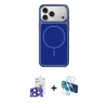 MARSİLYAN™- iPhone 17 Pro Max Kılıf Yankı Minimal Serisi - Siyah 3D Antistatik Seramik Nano Ekran Koruyucu + Bilvis Titan Kamera Lens - LT