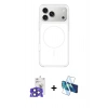 MARSİLYAN™- iPhone 17 Pro Max Kılıf Yankı Minimal Serisi - Siyah 3D Antistatik Seramik Nano Ekran Koruyucu + Bilvis Titan Kamera Lens - LT