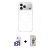 MARSİLYAN™- iPhone 17 Pro Max Kılıf Yankı Minimal Serisi - Siyah Bilvis 3D Cam Ekran Koruyucu + Bilvis Titan Kamera Lens - TU