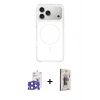 MARSİLYAN™- iPhone 17 Pro Max Kılıf Yankı Minimal Serisi - Siyah Bilvis 3D Cam Ekran Koruyucu + Bilvis Titan Kamera Lens - LT