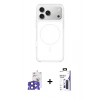 MARSİLYAN™- iPhone 17 Pro Max Kılıf Yankı Minimal Serisi - Siyah Bilvis 3X AR Hayalet Cam Ekran Koruyucu + Bilvis Titan Kamera Lens - LT