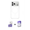 MARSİLYAN™- iPhone 17 Pro Max Kılıf Yankı Minimal Serisi - Siyah Bilvis 5in1 3D Magic Cam Ekran Koruyucu + Bilvis Titan Kamera Lens - NLGY