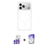 MARSİLYAN™- iPhone 17 Pro Max Kılıf Yankı Minimal Serisi - Siyah Bilvis 5in1 3D Magic Cam Ekran Koruyucu + Bilvis Titan Kamera Lens - TU