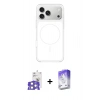 MARSİLYAN™- iPhone 17 Pro Max Kılıf Yankı Minimal Serisi - Siyah Bilvis 5in1 3D Magic Cam Ekran Koruyucu + Bilvis Titan Kamera Lens - GS