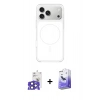 MARSİLYAN™- iPhone 17 Pro Max Kılıf Yankı Minimal Serisi - Siyah Bilvis 5in1 5D Magic Hayalet Cam Ekran Koruyucu + Bilvis Titan Kamera Lens - LT