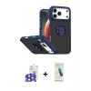 MARSİLYAN™- iPhone 17 Pro Max Kılıf Yörünge Çizgi - Şeffaf Pasifik Cam Ekran Koruyucu + Bilvis Titan Kamera Lens - LT