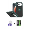 MARSİLYAN™- iPhone 17 Pro Max Kılıf Yörünge Çizgi - Siyah 360 Mat Full Body Arka Koruyucu + Bilvis Titan Kamera Lens - NLGY