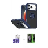 MARSİLYAN™- iPhone 17 Pro Max Kılıf Yörünge Çizgi - Siyah 360 Mat Full Body Arka Koruyucu + Bilvis Titan Kamera Lens - LT