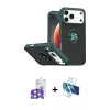 MARSİLYAN™- iPhone 17 Pro Max Kılıf Yörünge Çizgi - Siyah 3D Antistatik Cam Ekran Koruyucu + Bilvis Titan Kamera Lens - TU
