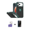 MARSİLYAN™- iPhone 17 Pro Max Kılıf Yörünge Çizgi - Siyah 3D Antistatik Hayalet Cam Ekran Koruyucu + Bilvis Titan Kamera Lens - LT