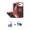 MARSİLYAN™- iPhone 17 Pro Max Kılıf Yörünge Çizgi - Siyah 3D Antistatik Seramik Nano Ekran Koruyucu + Bilvis Titan Kamera Lens - GS