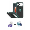 MARSİLYAN™- iPhone 17 Pro Max Kılıf Yörünge Çizgi - Siyah 3D Antistatik Seramik Nano Ekran Koruyucu + Bilvis Titan Kamera Lens - NLGY