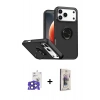 MARSİLYAN™- iPhone 17 Pro Max Kılıf Yörünge Çizgi - Siyah Bilvis 3D Cam Ekran Koruyucu + Bilvis Titan Kamera Lens - LT