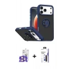 MARSİLYAN™- iPhone 17 Pro Max Kılıf Yörünge Çizgi - Siyah Bilvis 3X AR Hayalet Cam Ekran Koruyucu + Bilvis Titan Kamera Lens - TU