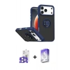 MARSİLYAN™- iPhone 17 Pro Max Kılıf Yörünge Çizgi - Siyah Bilvis 5in1 3D Magic Cam Ekran Koruyucu + Bilvis Titan Kamera Lens - GS