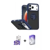 MARSİLYAN™- iPhone 17 Pro Max Kılıf Yörünge Çizgi - Siyah Bilvis 5in1 3D Magic Cam Ekran Koruyucu + Bilvis Titan Kamera Lens - TU