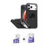 MARSİLYAN™- iPhone 17 Pro Max Kılıf Yörünge Çizgi - Siyah Bilvis 5in1 5D Magic Hayalet Cam Ekran Koruyucu + Bilvis Titan Kamera Lens - GS
