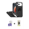 MARSİLYAN™- iPhone 17 Pro Max Kılıf Yörünge Çizgi - Siyah Joko Magic 5D Hayalet Cam + Natural Grey Bilvis Titan Kamera Lens
