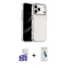 MARSİLYAN™- iPhone 17 Pro Max Kılıf Yörünge Form - Şeffaf Pasifik Cam Ekran Koruyucu + Bilvis Titan Kamera Lens - LT
