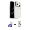 MARSİLYAN™- iPhone 17 Pro Max Kılıf Yörünge Form - Şeffaf Pasifik Cam Ekran Koruyucu + Bilvis Titan Kamera Lens - TU