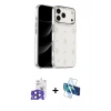 MARSİLYAN™- iPhone 17 Pro Max Kılıf Yörünge Form - Siyah 3D Antistatik Cam Ekran Koruyucu + Bilvis Titan Kamera Lens - LT
