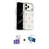 MARSİLYAN™- iPhone 17 Pro Max Kılıf Yörünge Form - Siyah 3D Antistatik Cam Ekran Koruyucu + Bilvis Titan Kamera Lens - LT