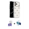 MARSİLYAN™- iPhone 17 Pro Max Kılıf Yörünge Form - Siyah 3D Antistatik Cam Ekran Koruyucu + Bilvis Titan Kamera Lens - NLGY