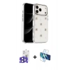 MARSİLYAN™- iPhone 17 Pro Max Kılıf Yörünge Form - Siyah 3D Antistatik Cam Ekran Koruyucu + Bilvis Titan Kamera Lens - LT