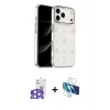 MARSİLYAN™- iPhone 17 Pro Max Kılıf Yörünge Form - Siyah 3D Antistatik Cam Ekran Koruyucu + Bilvis Titan Kamera Lens - GS