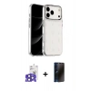 MARSİLYAN™- iPhone 17 Pro Max Kılıf Yörünge Form - Siyah 3D Antistatik Hayalet Cam Ekran Koruyucu + Bilvis Titan Kamera Lens - LT