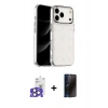 MARSİLYAN™- iPhone 17 Pro Max Kılıf Yörünge Form - Siyah 3D Antistatik Hayalet Cam Ekran Koruyucu + Bilvis Titan Kamera Lens - NLGY