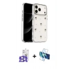 MARSİLYAN™- iPhone 17 Pro Max Kılıf Yörünge Form - Siyah 3D Antistatik Seramik Nano Ekran Koruyucu + Bilvis Titan Kamera Lens - GS