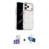 MARSİLYAN™- iPhone 17 Pro Max Kılıf Yörünge Form - Siyah 3D Antistatik Seramik Nano Ekran Koruyucu + Turuncu Bilvis Titan Kamera Lens