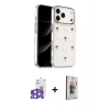 MARSİLYAN™- iPhone 17 Pro Max Kılıf Yörünge Form - Siyah Bilvis 3D Cam Ekran Koruyucu + Bilvis Titan Kamera Lens - TU