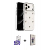 MARSİLYAN™- iPhone 17 Pro Max Kılıf Yörünge Form - Siyah Bilvis 3D Cam Ekran Koruyucu + Bilvis Titan Kamera Lens - NLGY
