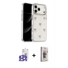 MARSİLYAN™- iPhone 17 Pro Max Kılıf Yörünge Form - Siyah Bilvis 3D Cam Ekran Koruyucu + Bilvis Titan Kamera Lens - NLGY