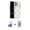 MARSİLYAN™- iPhone 17 Pro Max Kılıf Yörünge Form - Siyah Bilvis 3D Cam Ekran Koruyucu + Bilvis Titan Kamera Lens - LT