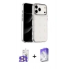 MARSİLYAN™- iPhone 17 Pro Max Kılıf Yörünge Form - Siyah Bilvis 5in1 3D Magic Cam Ekran Koruyucu + Bilvis Titan Kamera Lens - TU