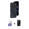 MARSİLYAN™- iPhone 17 Pro Max Kılıf Yörünge Işık Serisi - Siyah 3D Antistatik Hayalet Cam Ekran Koruyucu + Bilvis Titan Kamera Lens - NLGY