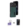MARSİLYAN™- iPhone 17 Pro Max Kılıf Yörünge Işık Serisi - Siyah 3D Antistatik Hayalet Cam Ekran Koruyucu + Bilvis Titan Kamera Lens - GS