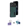 MARSİLYAN™- iPhone 17 Pro Max Kılıf Yörünge Işık Serisi - Siyah 3D Antistatik Seramik Nano Ekran Koruyucu + Natural Grey Bilvis Titan Kamera Lens